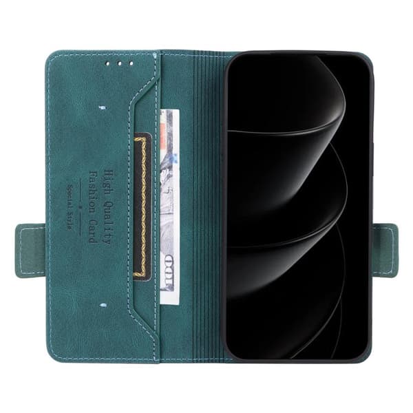 iPhone 18 Pro Max / iPhone 17 Pro Max Skal Läderfodral med Magnetlås Grön