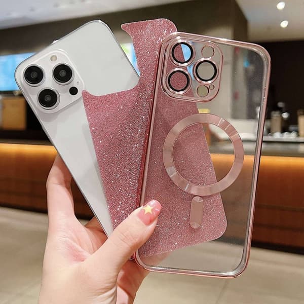 iPhone 16 Pro Max Glitter Electropläterad MagSafe TPU Skal Grön