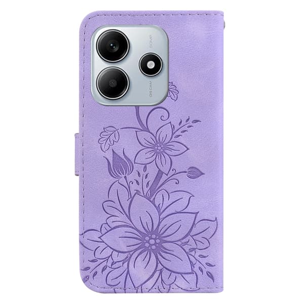 Redmi Note 14 5G - Lily Prägad Läderfodral Purpur