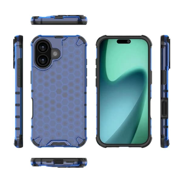 iPhone 17 Skal med Honeycomb Stötskydd Blå