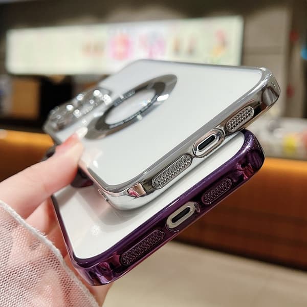 iPhone 16 Pro Electropläterad Magsafe TPU Skal Svart