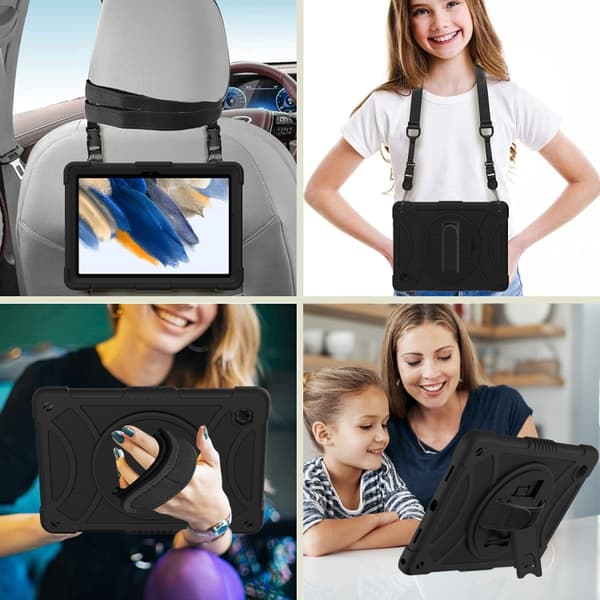 Samsung Galaxy Tab A8 10.5 (2021) Rotationsskydd i silikon + PC Svart