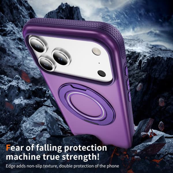 iPhone 18 Pro Max / iPhone 17 Pro Max Skal - Translucent PC Gear Holder med C MagSafe Ljust lila + lila