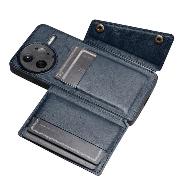 Redmi K80 Pro - Dubbelspänne Kortfack Magnetiskt Mobilskal Blå