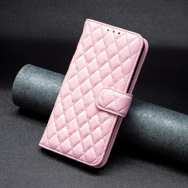 Redmi Note 14 5G - Diamantmönster Plånboksfodral i Läder Rosa