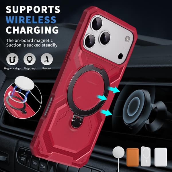 iPhone 18 Pro Max / iPhone 17 Pro Max Frostad MagSafe Skal Röd