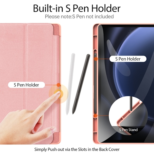 Samsung Galaxy Tab S9 FE+ Skal DUX DUCIS Domo Series Magnetisk Flip Läder Rosa