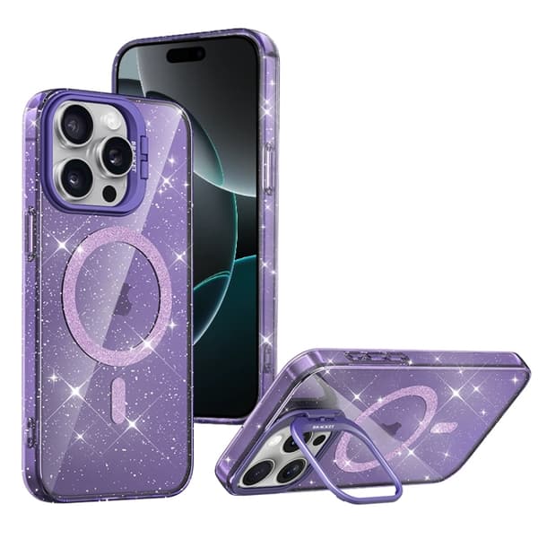 iPhone 16 Pro Shiny Shield MagSafe Linshållare Skal Purpur