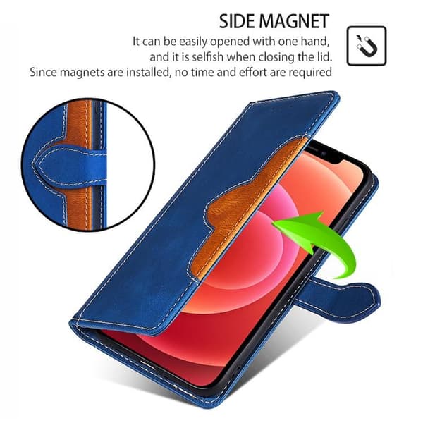 Motorola Edge 60 Pro 5G Skal - Magnetisk Spänne Läder Fodral Blå
