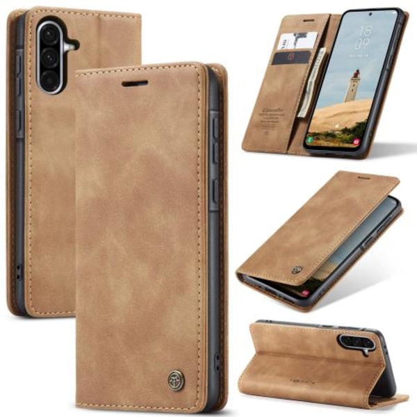 Samsung Galaxy A56 Skal CaseMe 013 Multifunktionell Horisontell Flip Läder Brun