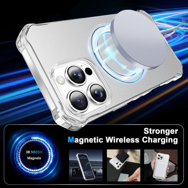 iPhone 16 Pro Solid Color Wave MagSafe Skal Silver
