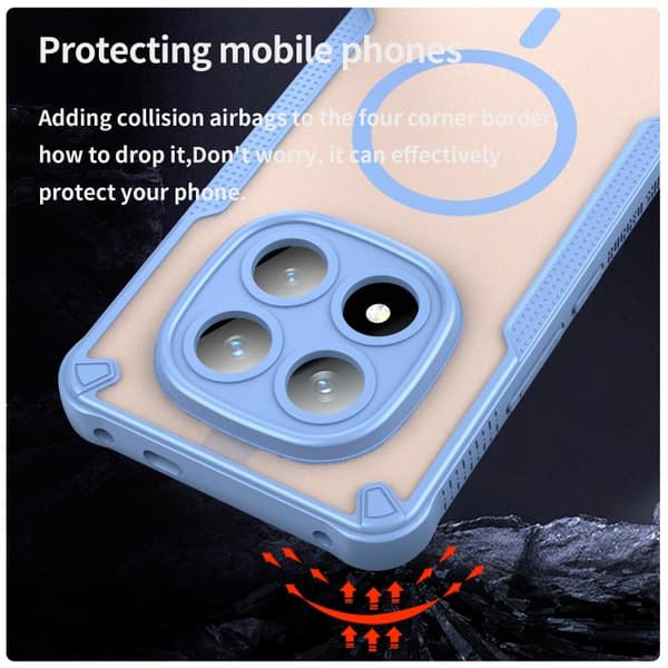 Redmi Note 14 Pro+ 5G - Armor Glaze MagSafe Magnetiskt Mobilskal Blå