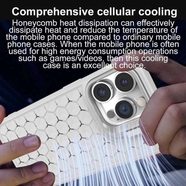 iPhone 16 Pro Max Honeycomb Strålande Linshållare Magsafe Skal Blå