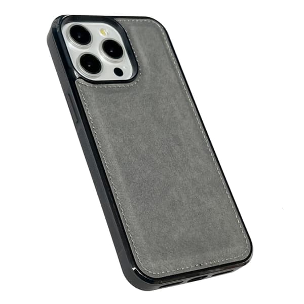 iPhone 16 Pro Max Cowhide Textur Skal - Elegant och Hållbar Mobilskydd Grå