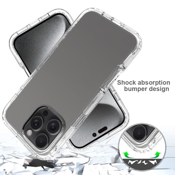 iPhone 16 Pro Max Skal - Klar TPU Hybrid PC Stötsäker Telefonfodral