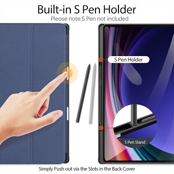 Samsung Galaxy Tab S10 Ultra Skal DUX DUCIS Domo Series Magnetisk Flip Läder Blå