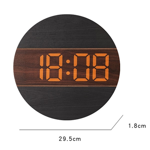 G218B Trä Vardagsrum Digital Display Klocka Heminredning Väggklocka (Khaki)