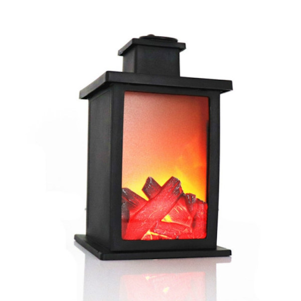 Utomhus LED-bordslampor Artificiell spis Ljusstake Kol Flamma Retro Dekoration (Varm Ljus)