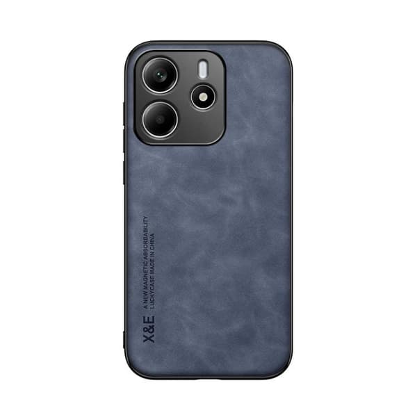 Redmi Note 14 5G Global - Magnetisk Läderfodral med Skinnkänsla Blå