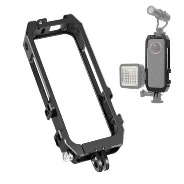 Skyddande burrigg husram med kallskofästen och magnetisk hopfällbar stativadapter för Insta360 ONE X2