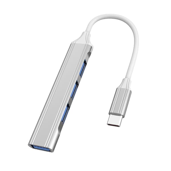 4-i-1 Mini Multifunktionell Utvidgad Dockning - Typ-C/USB-C 3.0 (Silver)