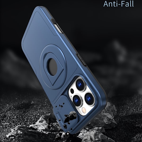 iPhone 16 Pro Max Camshield MagSafe Ring Holder Armor Skal Blå