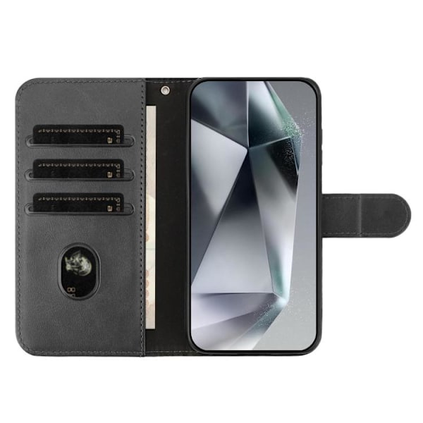 Redmi Note 14 Pro 4G - Dubbelvikts S-formad Läderfodral Svart