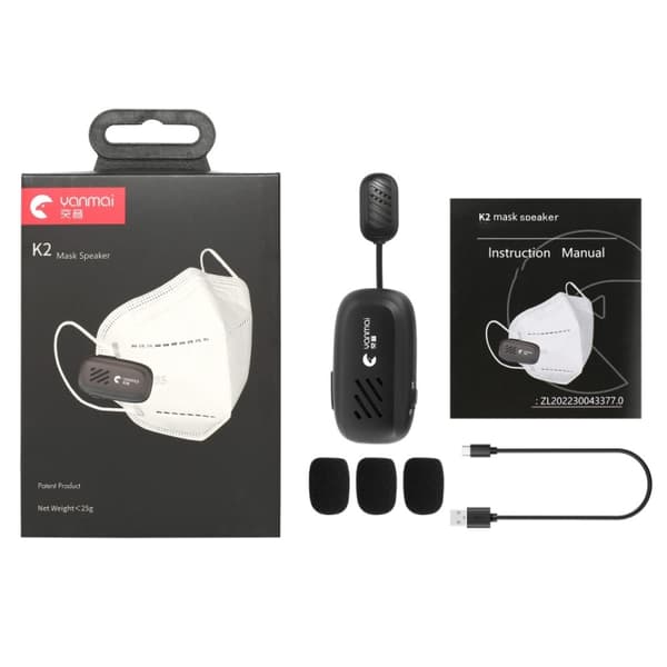 Yanmai K2 Bärbar Mini Trådlös Bluetooth Lapel Mikrofon (Svart)