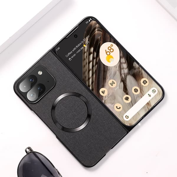 för Pixel 9 Pro Fold Skal med MagSafe Magnetisk Tygtextur Svart