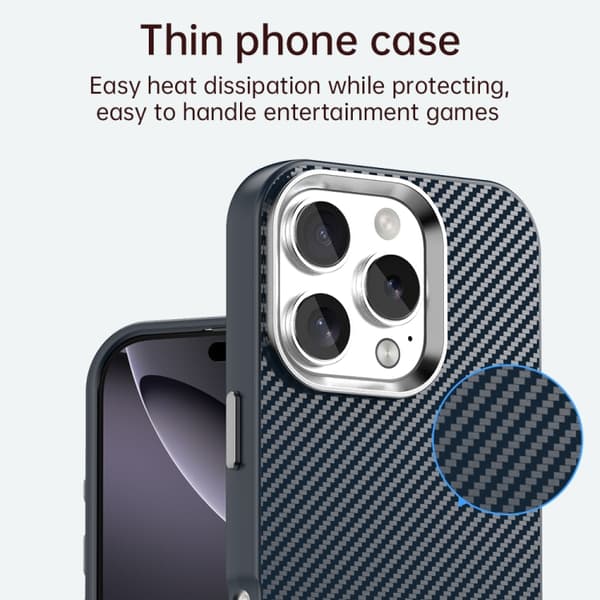 iPhone 16 Pro Max Kolfiber Series IMD Skal Blå