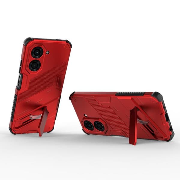 Redmi A5 4G / Poco C71 Punk Armor 2-i-1 PC + TPU Mobilskal med Ställ Röd