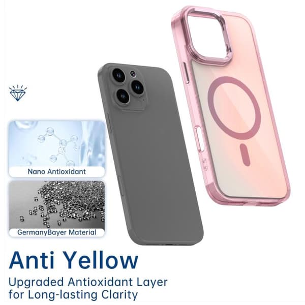 iPhone 16 Pro Max Pläterad Gradient Färgskiftande MagSafe Skal med Hållare Rosa