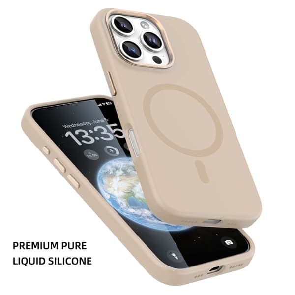iPhone 16 Pro Max Mutural Karen Series Liquid Silicone MagSafe Magnetisk Skal Grå