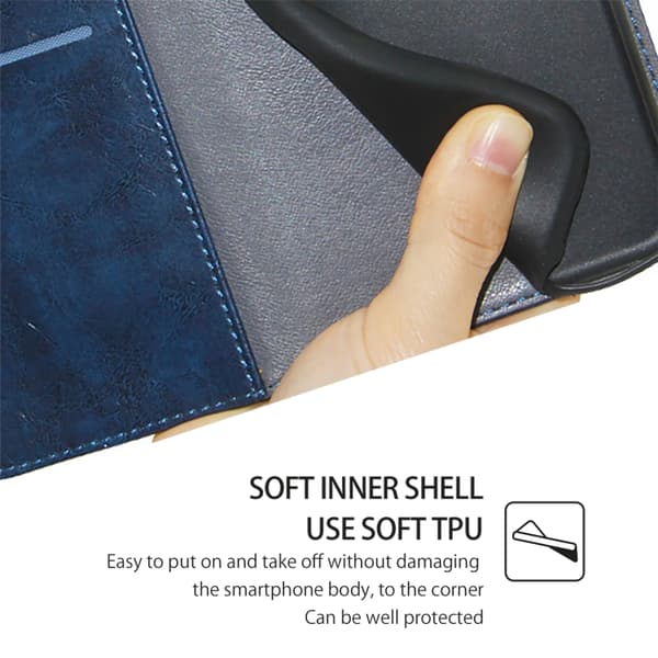 iPhone 16 Pro Max Geometrisk Sömnad Läder Skal - Elegant Fodral för iPhone 16 Pro Max Blå