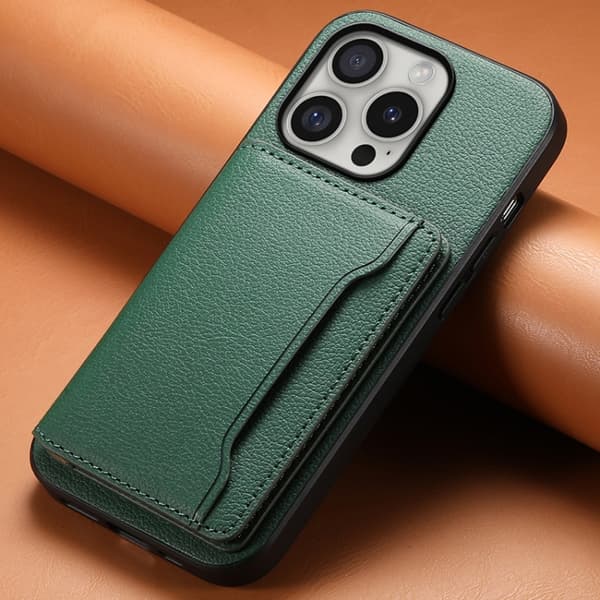 iPhone 16 Pro Max Kalvtextur Skal Design med Full Täckning Grön