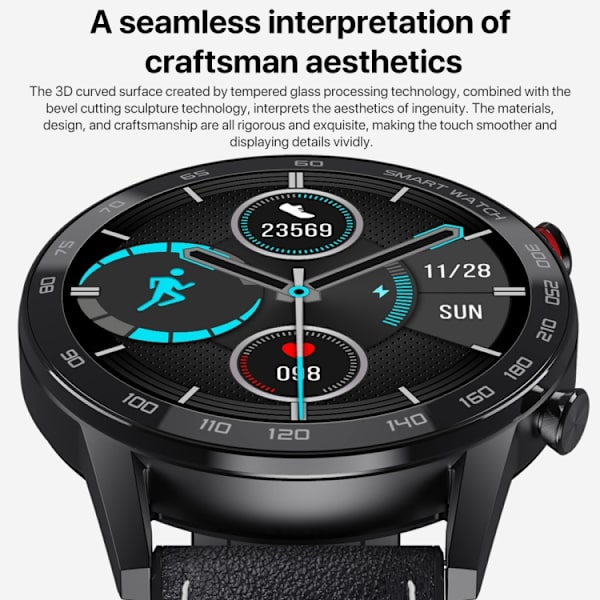 1,3 tums pekskärm Dual-mode Bluetooth Smart Watch Svart Milanese-rem