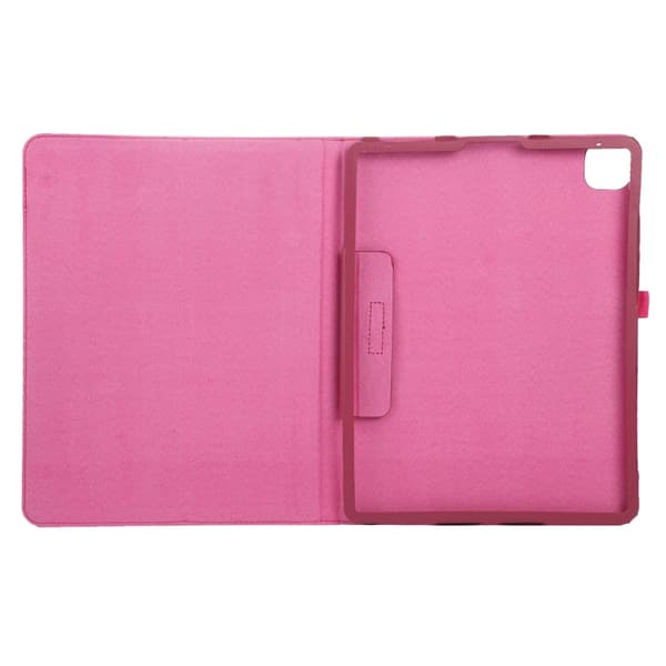 iPad Air 11 2025/2024 Litchi Textur Solid Fodral i Läder Rosröd