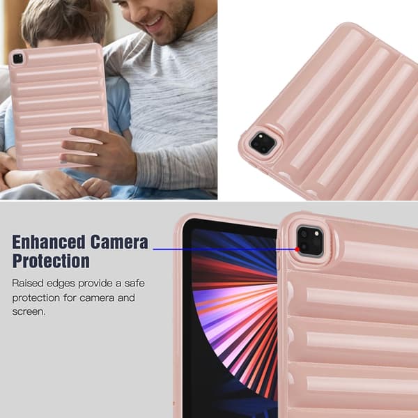 iPad Pro 12.9 2022 / 2021 Eiderdown Kudde Stötsäker Skal Rosa