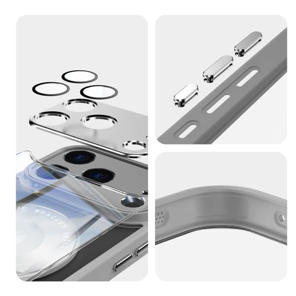 iPhone 18 Pro / iPhone 17 Pro 360 Skal Magsafe Akryl Hybrid TPU Grå
