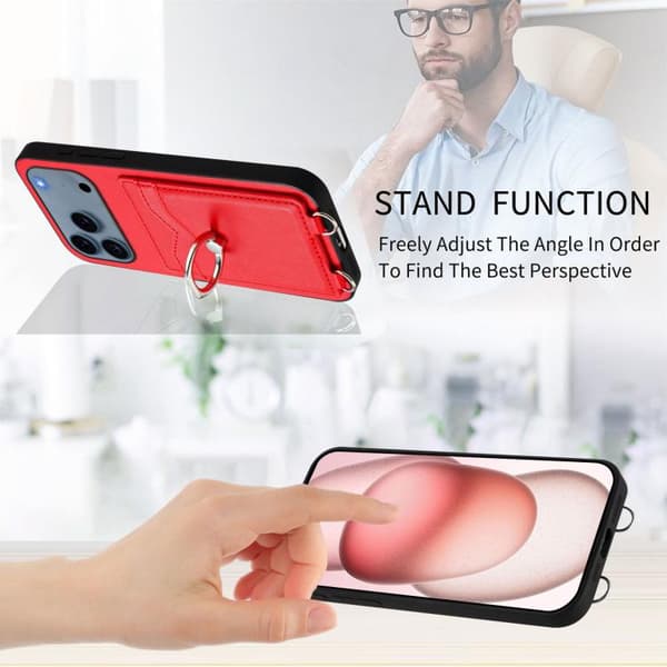 iPhone 18 Pro Max / iPhone 17 Pro Max Skal med R20 Ringkortshållare Röd