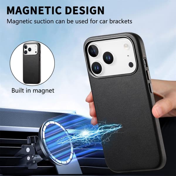 iPhone 18 Pro Max / iPhone 17 Pro Max Skal med elektropläterade metallknappar och MagSafe Svart