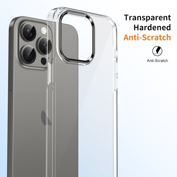 iPhone 16 Pro Max Skal HD Transparent PC med Full Coverage Svart