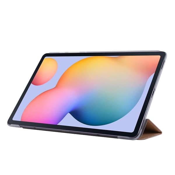 Samsung Galaxy Tab S8+/S7+ Silk Textur Flip Läderfodral Guld