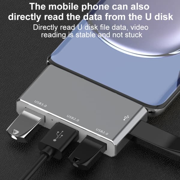USB-C / Typ-C till OTG 4-Port USB 3.0 Hub Adapter - Snabb och Lättviktig