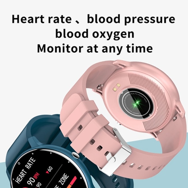 ZL02D 1,28 tum IP67 Vattentät Stålarmband Smartwatch Stödjer Hjärtfrekvensövervakning Rosa