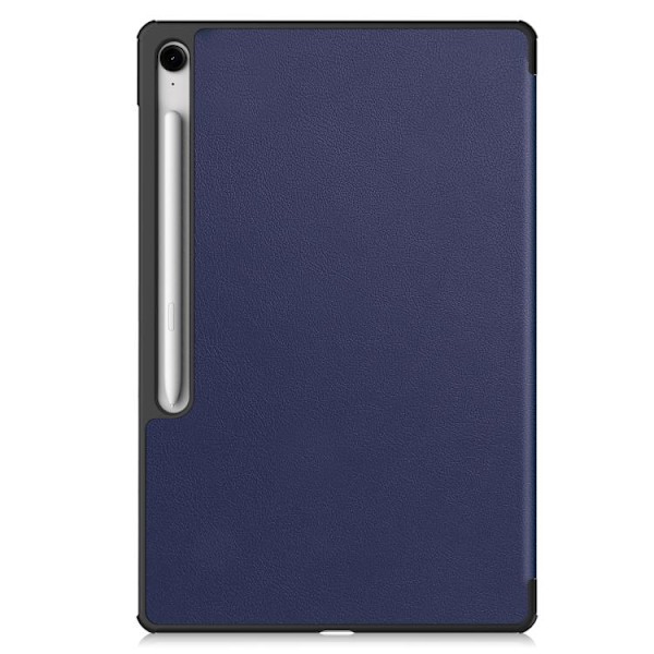 Samsung Galaxy Tab S10 FE+ Skal Custer Pure Color 3-Faldig Smart Läderfodral Mörkblå