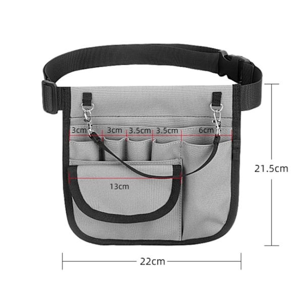 Sjuksköterska verktygsförvaringsväska Bärbar multifunktionell sjuksköterska packväska Grå
