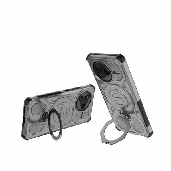 Redmi K80 J-20 - Solid Färgad MagSafe Magnetisk TPU+PC Mobilskal Grå