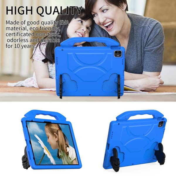 iPad Pro 13 2024 Skal för Barn - EVA Stötsäker Tablet Case med Tumstöd Blå