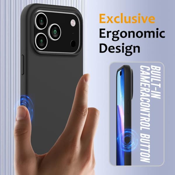iPhone 18 Pro / iPhone 17 Pro Shockproof Silikon Skal med MagSafe Svart